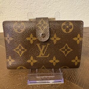 Louis Vuitton Monogram Brown and Gold Wallet with Kiss Lock